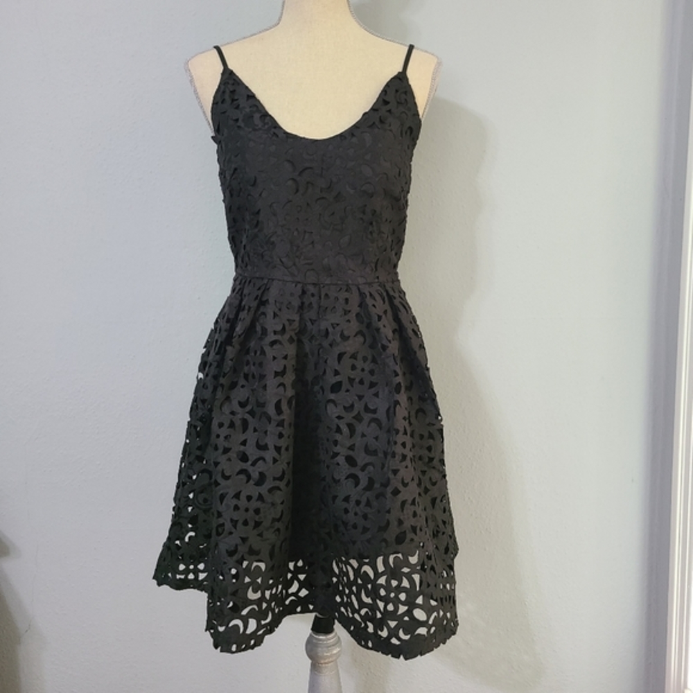 Revolve Lucy Paris‎ Laser Cut Dress in Black